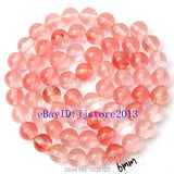 Red Watermelon Crystal Round Beads 15 Inch