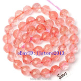 Red Watermelon Crystal Round Beads 15 Inch