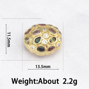 Zirconia Crystal Oval Spacer Bead for Jewelry Making