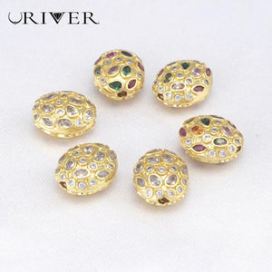 Zirconia Crystal Oval Spacer Bead for Jewelry Making