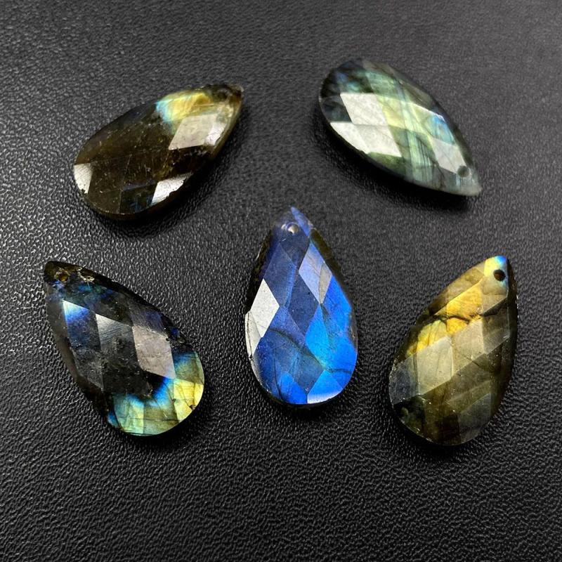 Water Drop Stone Pendant Natural Jades Opal Crystal 13x25mm