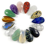Water Drop Stone Pendant Natural Jades Opal Crystal 13x25mm