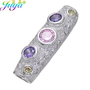 DIY Rainbow Spacer Charm Beads Curved Tube Beads For Jewelry Making