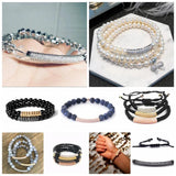 DIY Rainbow Spacer Charm Beads Curved Tube Beads For Jewelry Making