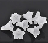 50Pcs Frosted Lily Flower Transparent Acrylic Beads for Jewelry Making DIY