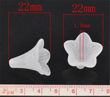 50Pcs Frosted Lily Flower Transparent Acrylic Beads for Jewelry Making DIY