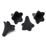 50Pcs Frosted Lily Flower Transparent Acrylic Beads for Jewelry Making DIY