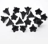 50Pcs Frosted Lily Flower Transparent Acrylic Beads for Jewelry Making DIY