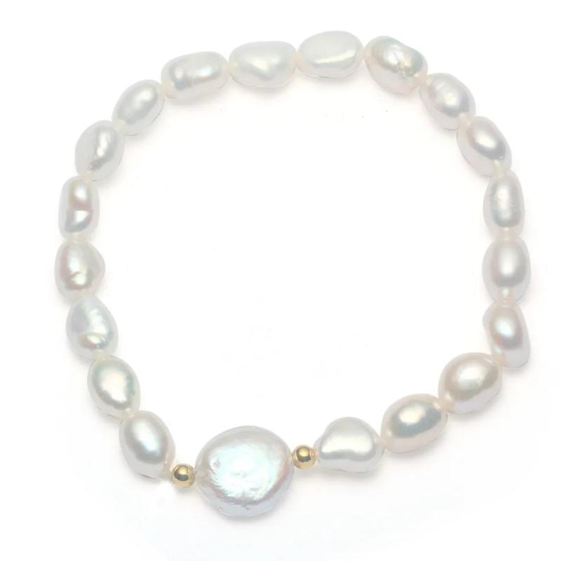 Cauuev Freshwater Pearl Bracelet 12-13mm Heart-shaped