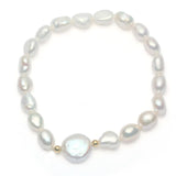 Cauuev Freshwater Pearl Bracelet 12-13mm Heart-shaped