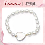 Cauuev Freshwater Pearl Bracelet 12-13mm Heart-shaped