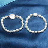 Cauuev Freshwater Pearl Bracelet 12-13mm Heart-shaped