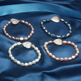 Cauuev Freshwater Pearl Bracelet 12-13mm Heart-shaped