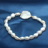 Cauuev Freshwater Pearl Bracelet 12-13mm Heart-shaped