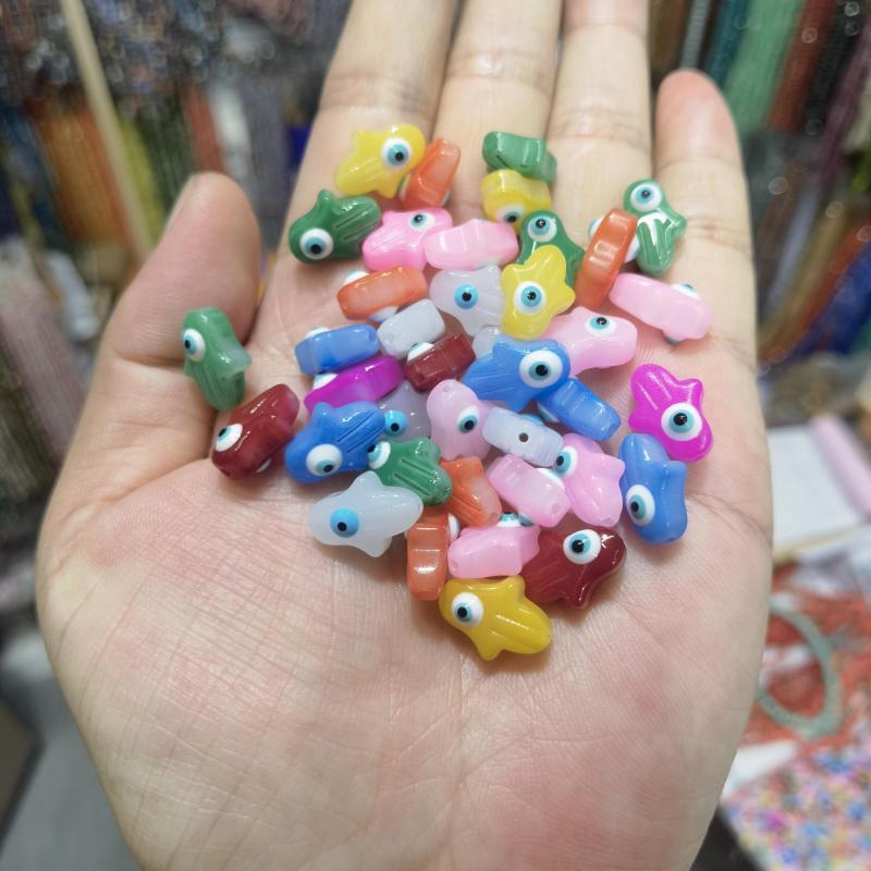 14x10mm Palm Evil Eye Czech Lampwork Beads for Jewelry Making