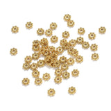 50pcs Stainless Steel Daisy Wheel Flower Charm Spacer Bead for Jewelry Making