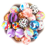 10/20Pcs 15mm Round Leopard Silicone Beads for DIY Jewelry Making
