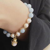 Sweet Cat Natural Amazonite & Pearl Bracelet