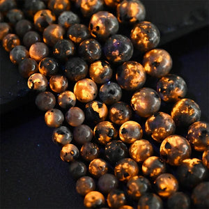 Natural Flame Stone Beads Round Loose Spacer Gemstone 6/8/10MM