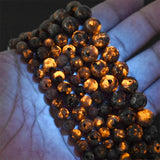 Natural Flame Stone Beads Round Loose Spacer Gemstone 6/8/10MM