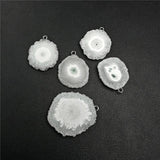 Druzy Crystal Pendant Irregular Raw Stone Quartz Charms for DIY Jewelry Making