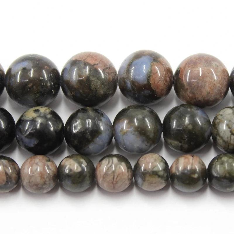 Llanite Opal Glaucophane Round Stone Beads 4-10MM Strand