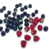 5pcs Raspberry Plum Glass Beads Fruit for Jewelry Making