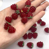 5pcs Raspberry Plum Glass Beads Fruit for Jewelry Making