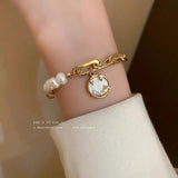 Arrival Smile Face 14K Gold Filled Pearl Charm Bracelet