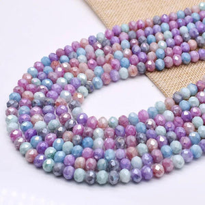 8mm Rondelle Glass Beads Faceted Spacer Loose Beads for DIY Necklace