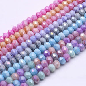 8mm Rondelle Glass Beads Faceted Spacer Loose Beads for DIY Necklace