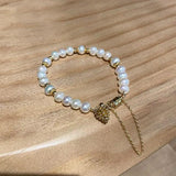 Pinecone Charm Bracelet with Pearl, 14K Filled