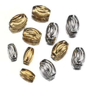 20pcs Stainless Steel Wave Spacer Beads for Bracelets Necklace Jewelry Making