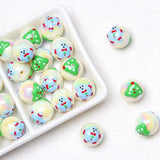 Hand-painted 16mm Snowman Spacer Bead for DIY Bracelet
