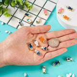 16Pcs Enamel Fish Beads Ocean Animal Charms DIY Jewelry Making