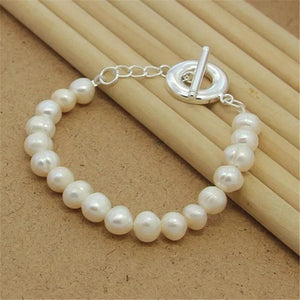 925 Silver Freshwater Pearl Bracelet for Woman