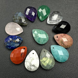 Faceted Amazonite Pendant Natural Stone Charms for Jewelry Making 13x18mm