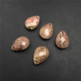 Faceted Amazonite Pendant Natural Stone Charms for Jewelry Making 13x18mm