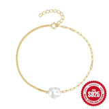 Irregular Pearl Bracelet S925 Sterling Silver Personality Women Gift