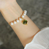 Fox Animal Crystal Pearl Charm Bracelet for Women