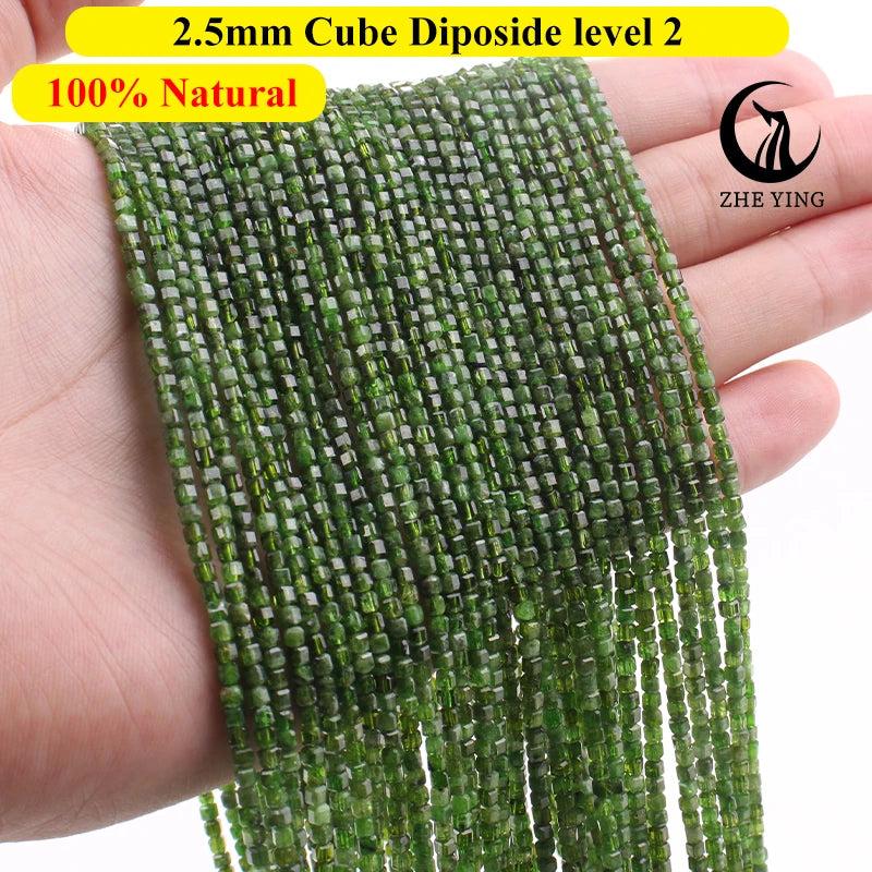 100% Natural Diopside Beads Faceted Gemstone Loose Beads for Jewelry Making