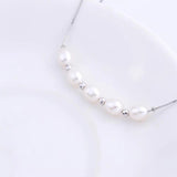 925 Silver 4 Beads & 7mm Oval Pearl Bracelet