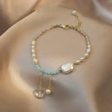 Butterfly Pearl Charm Bracelet 14K Filled