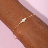 925 Sterling Silver Adjustable Pearls Bracelet for Women