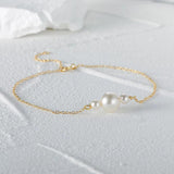 925 Sterling Silver Adjustable Pearls Bracelet for Women