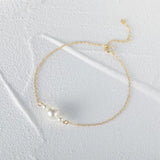 925 Sterling Silver Adjustable Pearls Bracelet for Women