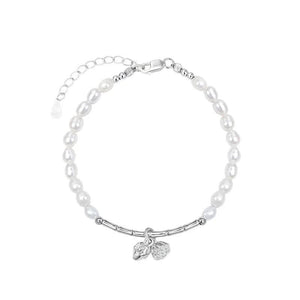 925 Silver Pearl Chain Bracelet for Women Fine Jewelry