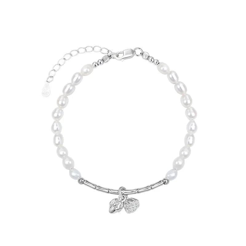 925 Silver Pearl Chain Bracelet for Women Fine Jewelry