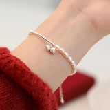 925 Silver Pearl Chain Bracelet for Women Fine Jewelry