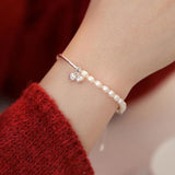 925 Silver Pearl Chain Bracelet for Women Fine Jewelry